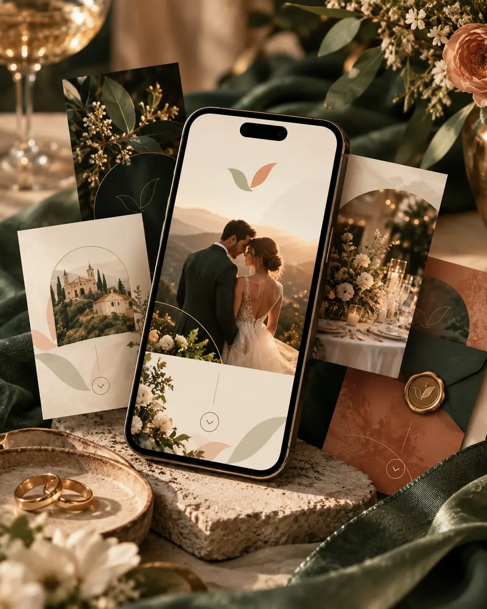 Diseño de referencia para una invitación digital de boda
